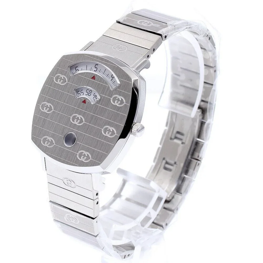 GUCCI Grip watch 157.4/YA157401 Date white Dial Quartz Men's Watch